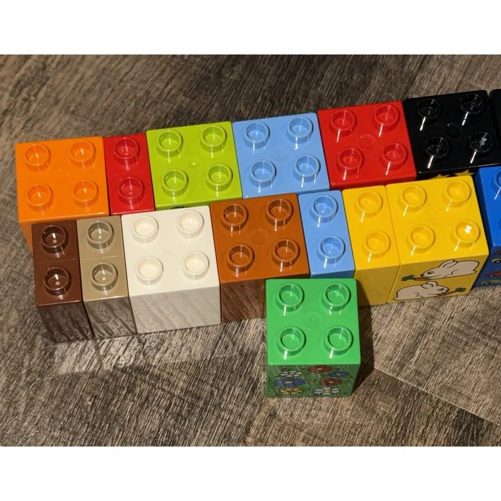 Lego Duplo Printed Learning Blocks Animals Numbers Food Educational Building - Picture 2 of 5